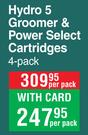 Schick Hydro 5 Groomer & Power Select Cartridges 4 Pack-Per Pack