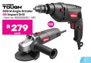 Hyper Tough 500W Angle Grinder Or Impact Drill 850025533/481