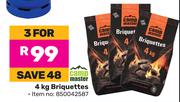 Campmaster Briquettes 850042587-For 3 x 4Kg