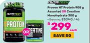 Nutritech Proven NT Protein 908g Or Creatine Monohydrate 300g 830940/46-Each