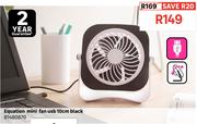 Equation Mini Fan USB 10cm Black 81480870