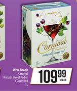 Olive Brook Carnival Natural Sweet Red Or Classic Red-3L Each