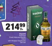Klipdrift Premium Finest Matured Brandy 750ml With Wireless Earphones Gift Set-Per Pack