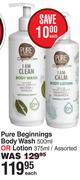 Pure Beginnings Body Wash 500ml Or Lotion 375ml Assorted-Each