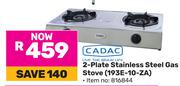 Cadac 2 Plate Stainless Steel Gas Stove 193E-10-ZA