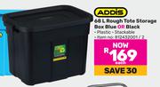 Addis 68L Rough Tote Storage Box Blue Or Black-Each