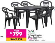 Sal Outdoor 7 Piece Kingston 6 Low Back Chair Plus Table