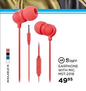 MStuff Earphone With Mic MST-2018