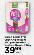 Gullon Gluten Free Choc Chip Biscuits 200g Or Breakfast Yoghurt Biscuits 220g-Each
