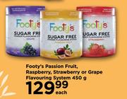 Footy's Passion Fruit, Raspberry, Strawberry Or Grape Flavouring System-450g Each