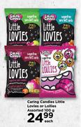 Caring Candies Little Luvies Or Lollies Assorted-100g Each