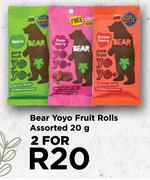 Bear Yoyo Fruit Rolls Assorted-For 2 x 20g