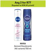 Nivea Aerosol Deodorants (All Variants)-For Any 2 x 150ml