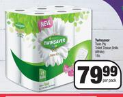 Twinsaver Twin Ply Toilet Tissue Rolls White-18s Per Pack
