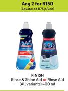 Finish Rinse & Shine Aid Or Rinse Aid (All Variants)-For Any 2 x 400ml