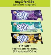 Sta-Soft Fabric Softener Refill(All Variants)-For Any 3 x 500ml