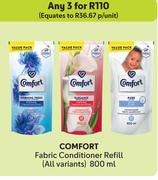 Comfort Fabric Conditioner Refill (All Variable)-For Any 3 x 800ml