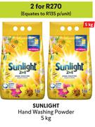 Sunlight Hand Washing Powder-For 2 x 5kg