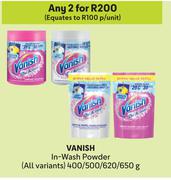 Vanish In-Wash Powder (All Variants)-For Any 2 x 400/500/620/650g