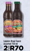 Lappies Braai Sauce Assorted-For 2 x 750ml