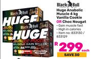 Black Bull Huge Anabolic Muscle 4kg (Vanilla Cookie Or Choc Nougat)-Each