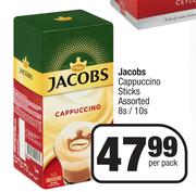 Jacobs Cappuccino Sticks Assorted-8s/10s Per Pack