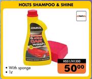 Holts Shampoo & Shine With Sponge HSS1/H1300-1Ltr
