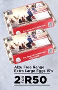 Alzu Free Range Extra Large Eggs-15's Pack- For 2