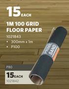 1M 100 Grid Floor Paper-300mm x 1m Each