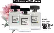 Eau'D EDP Assorted-100ml Each