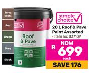 Simple Choice Roof & Pave Paint Assorted-20Ltr Each