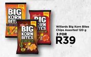 Willards Big Korn Bites Chips Assorted-For 3 x 120g