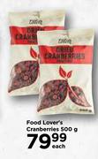 Food Lover's Cranberries-500g Each