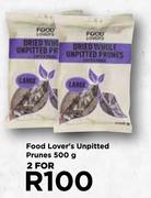 Food Lover's Unpitted Prunes-For 2 x 500g