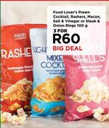 Food Lover's Prawn Cocktail, Rashers, Macon Salt & Vinegar Or Steak & Onion Rings-For 3 x 100g