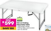 Camp Master 122Cm Folding Adjustable Table
