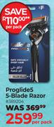 Gillette Proglide5 5-Blade Razor-Per Pack