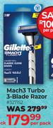 Gillette Mach3 Turbo 3-Blade Razor-Per Pack