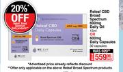 Releaf CBD Broad Spectrum 600mg Daily Oil 15ml Or 600mg Daily Capsules 30 Capsules-Each