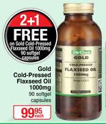 Gold Cold Pressed Flaxseed Oil 1000mg-90 Softgel Capsules