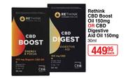 Rethink CBD Boost Oil 150mg Or CBD Digestive Aid Oil 150mg-30ml Each