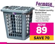Formosa 75L Debbie Laundry Basket Silver