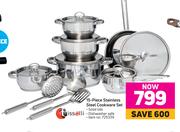 Tissolli 15 Piece Stainless Steel Cookware Set