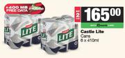 Castle Lite Cans-For 2 x 6 x 410ml