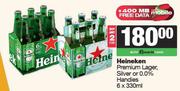 Heineken Premium Lager Silver Or 0.0% Handies-For 2 x 6 x 330ml