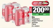 Kix Raspberry Peach Flavour Spritzer Cans-For 2 x 6 x 440ml