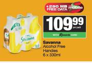Savanna Alcohol Free Handies-6 x 330ml