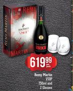 Remy Martin VSOP-750ml & 2 Glasses-Per Pack