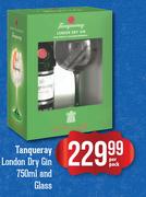Tanqueray London Dry Gin-750ml & Glass-Per Pack