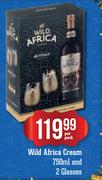 Wild Africa Cream-750ml & 2 Glasses-Per Pack